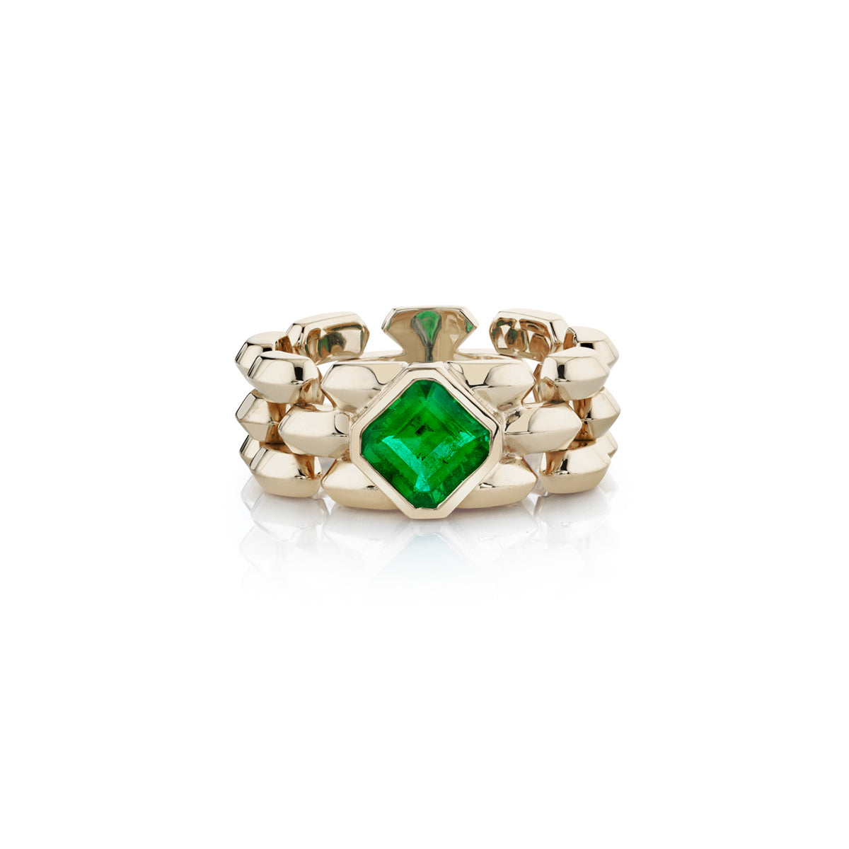 Etoilier 925 Sterling Silver Asscher Cut Synthetic Emerald Ring – etoilier