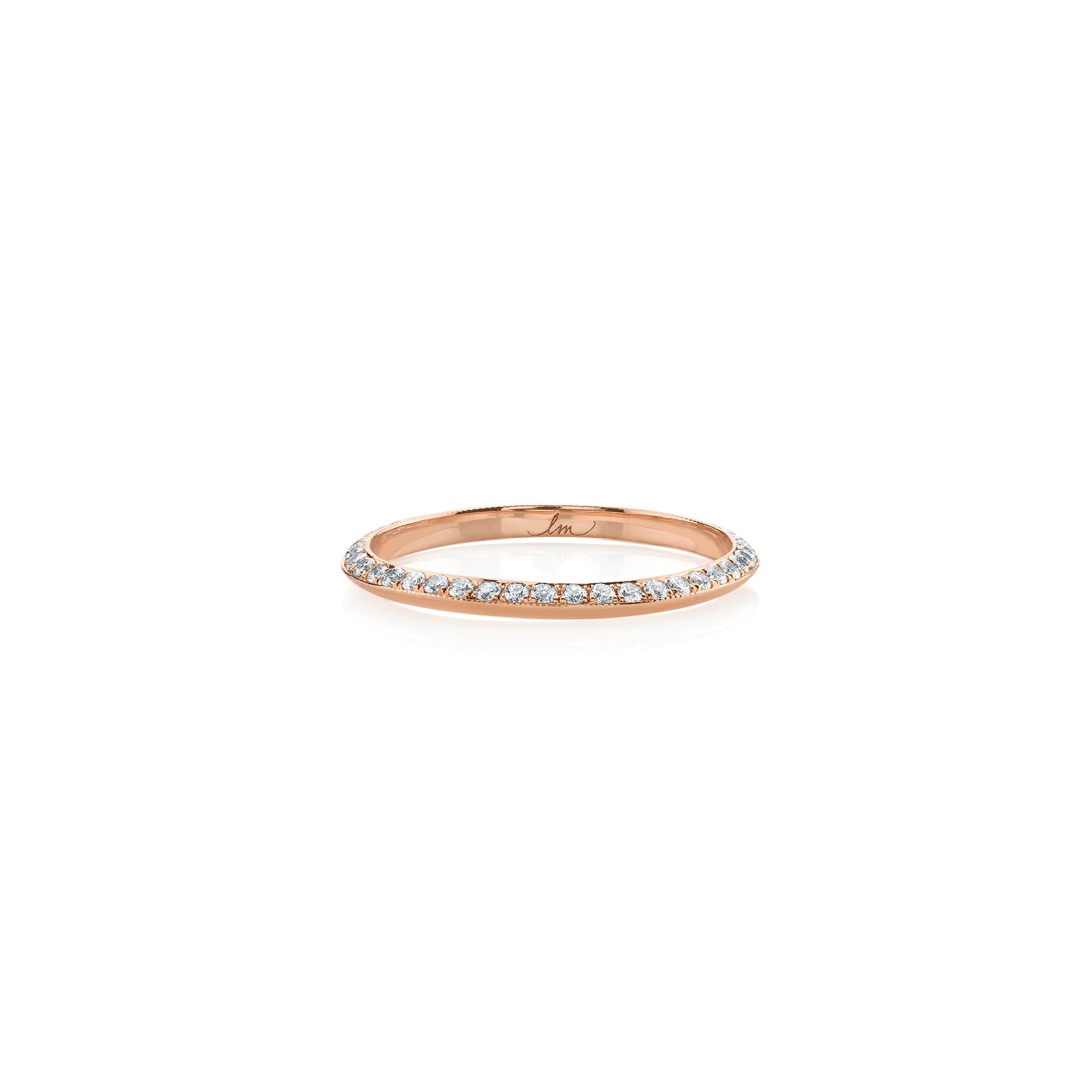 Petite One Sided Diamond Knife Edge Band