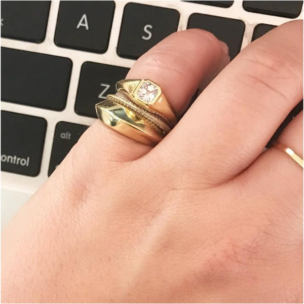 新品 LIZZIE MANDLER THIN CRESCENT RING 75 Petite Crescent Ring - Lizzie Mandler