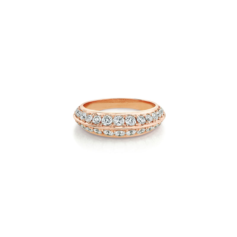 Double-Sided Pave Crescent Ring