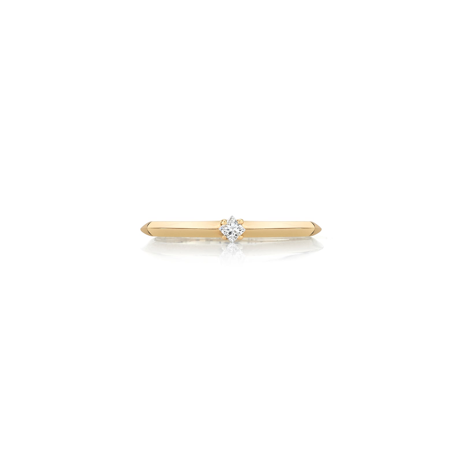 Petite Knife Edge Princess Cut Solitaire Ring