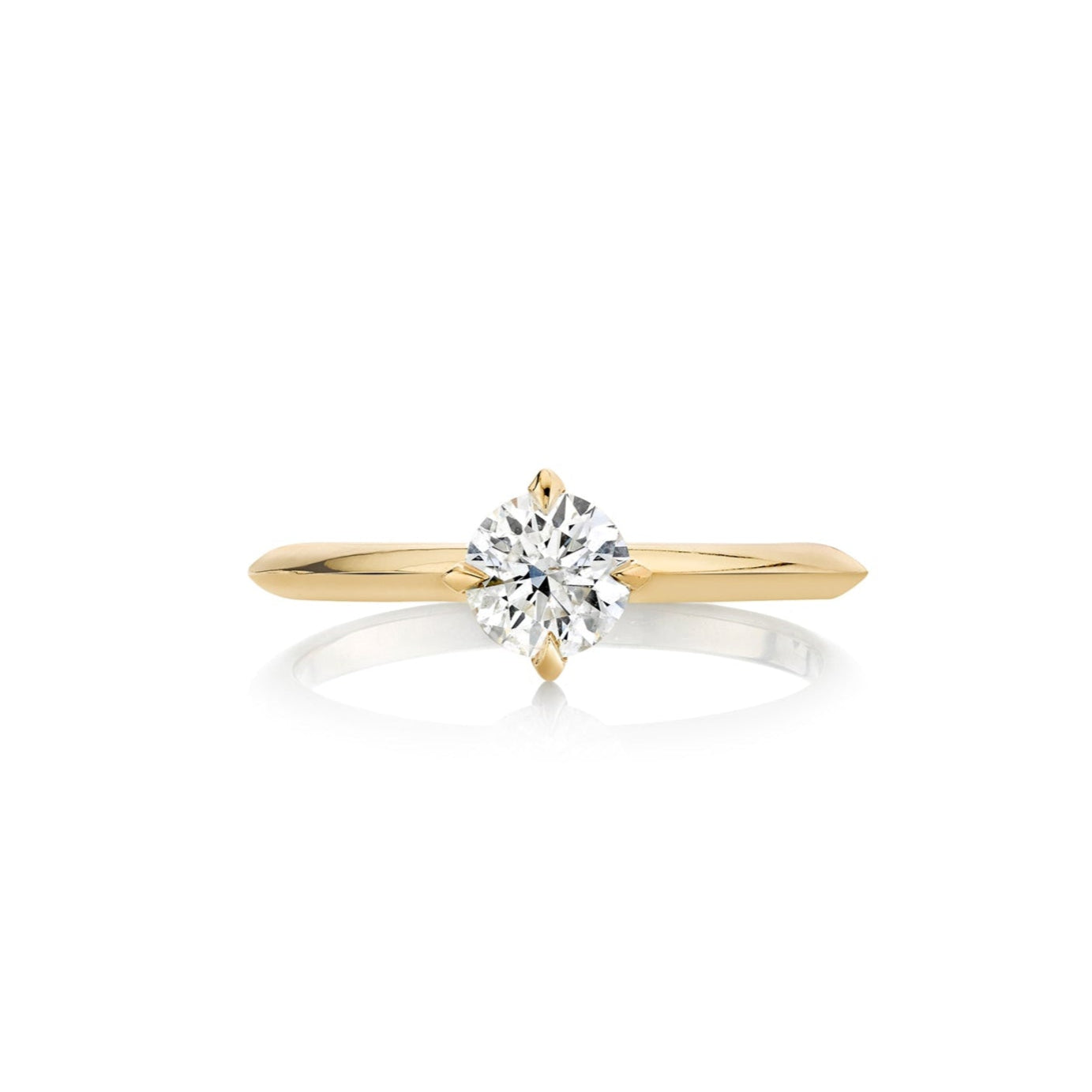 Half Carat Knife Edge Round Solitaire Ring