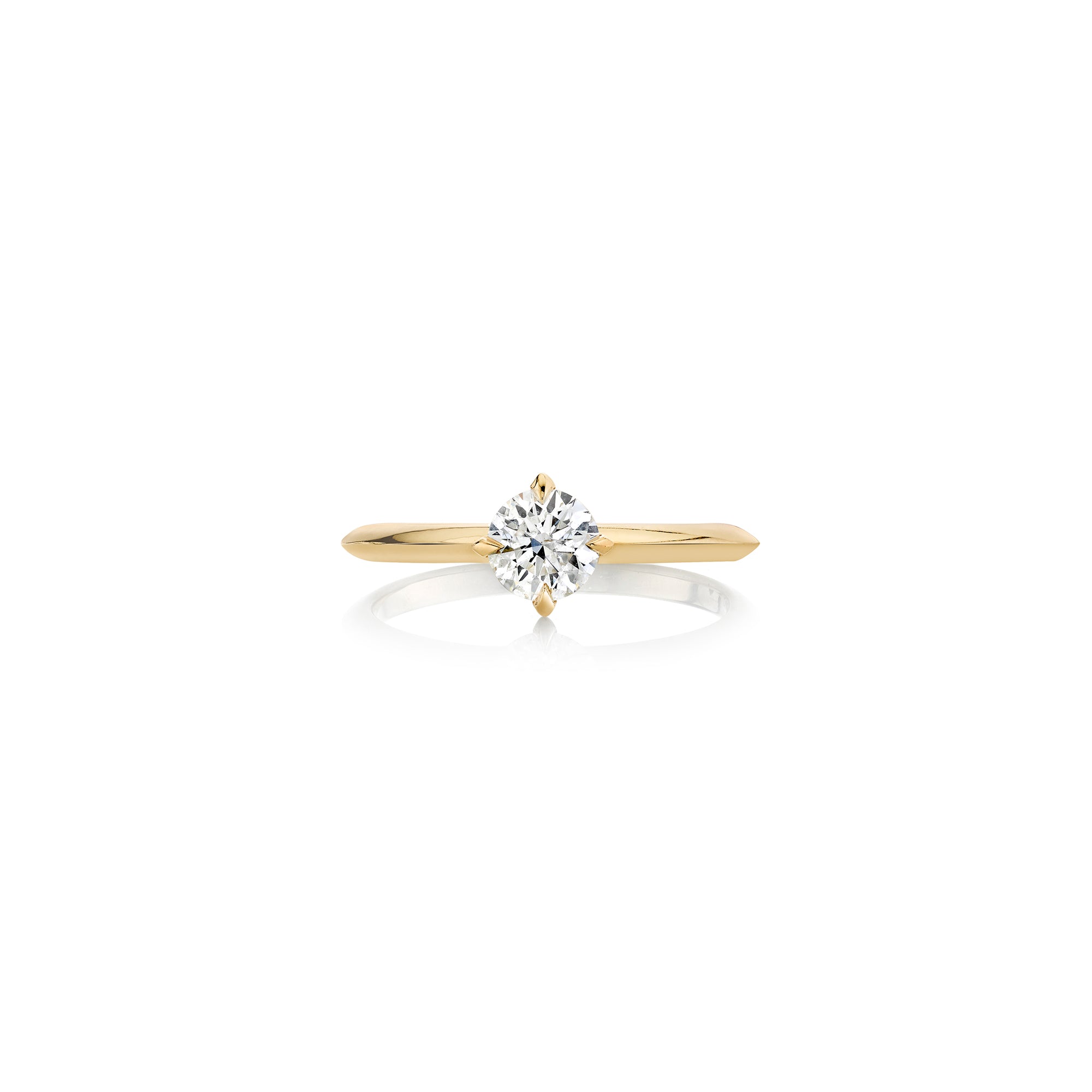 Half Carat Knife Edge Round Solitaire Ring Lizzie Mandler