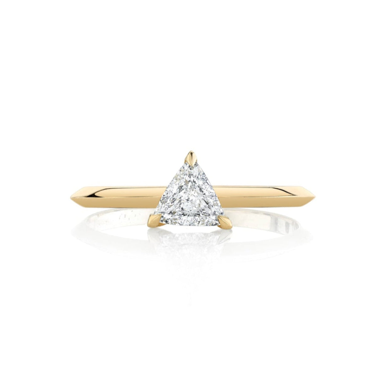 Half Carat Knife Edge Trillion Solitaire Ring Lizzie Mandler