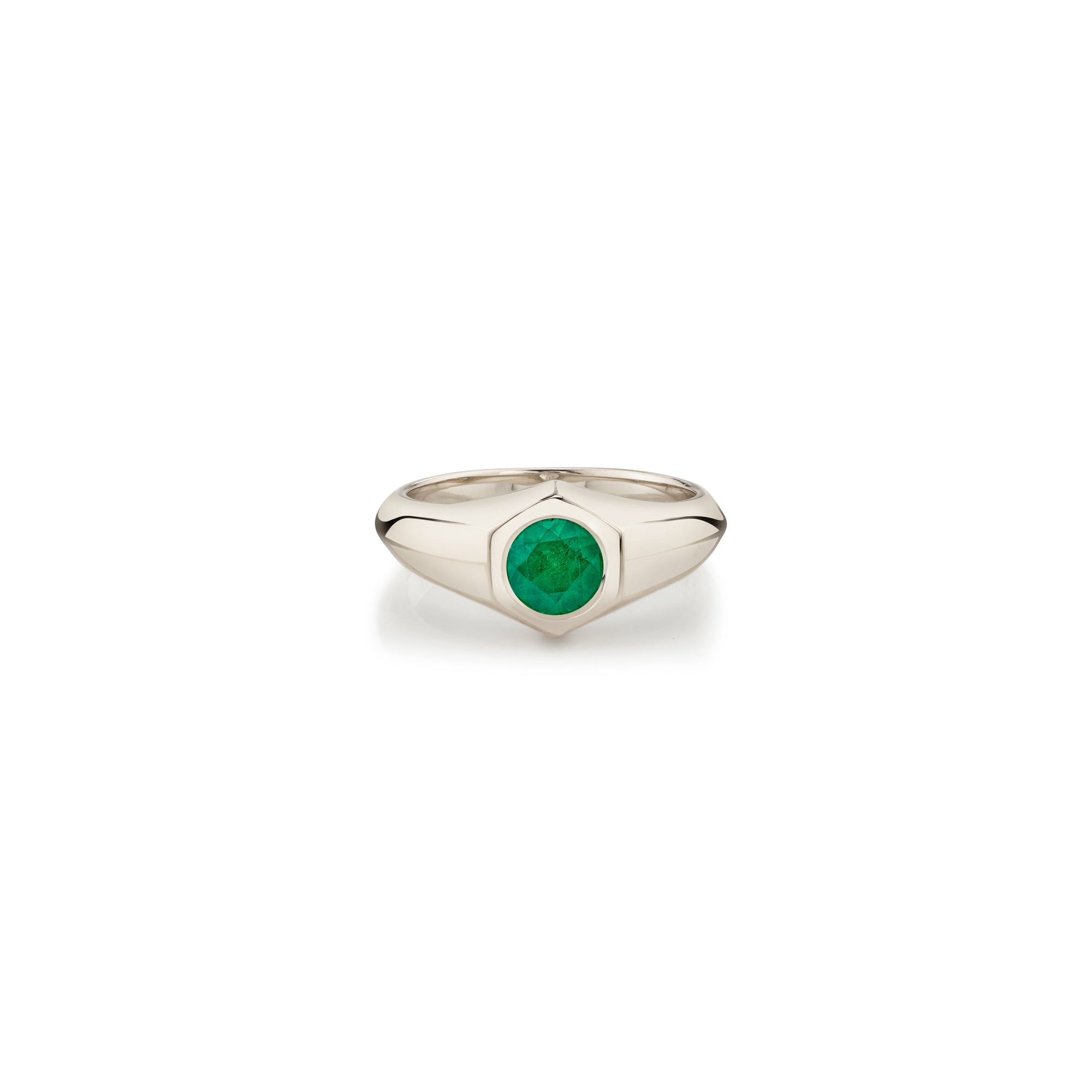 EMERALD MEN PINKY Finger Ring ,Solid 18k gold ,May Birthstone, Emerald Ring,  Statement Ring, Emerald Cut,