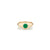 Emerald Round Signet Knife Edge Pinky Ring