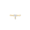 Double Drop Prong Set Petite Oval and Round Diamond Ring