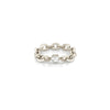 XS Knife Edge Oval Link Ring With Fancy Diamond Center