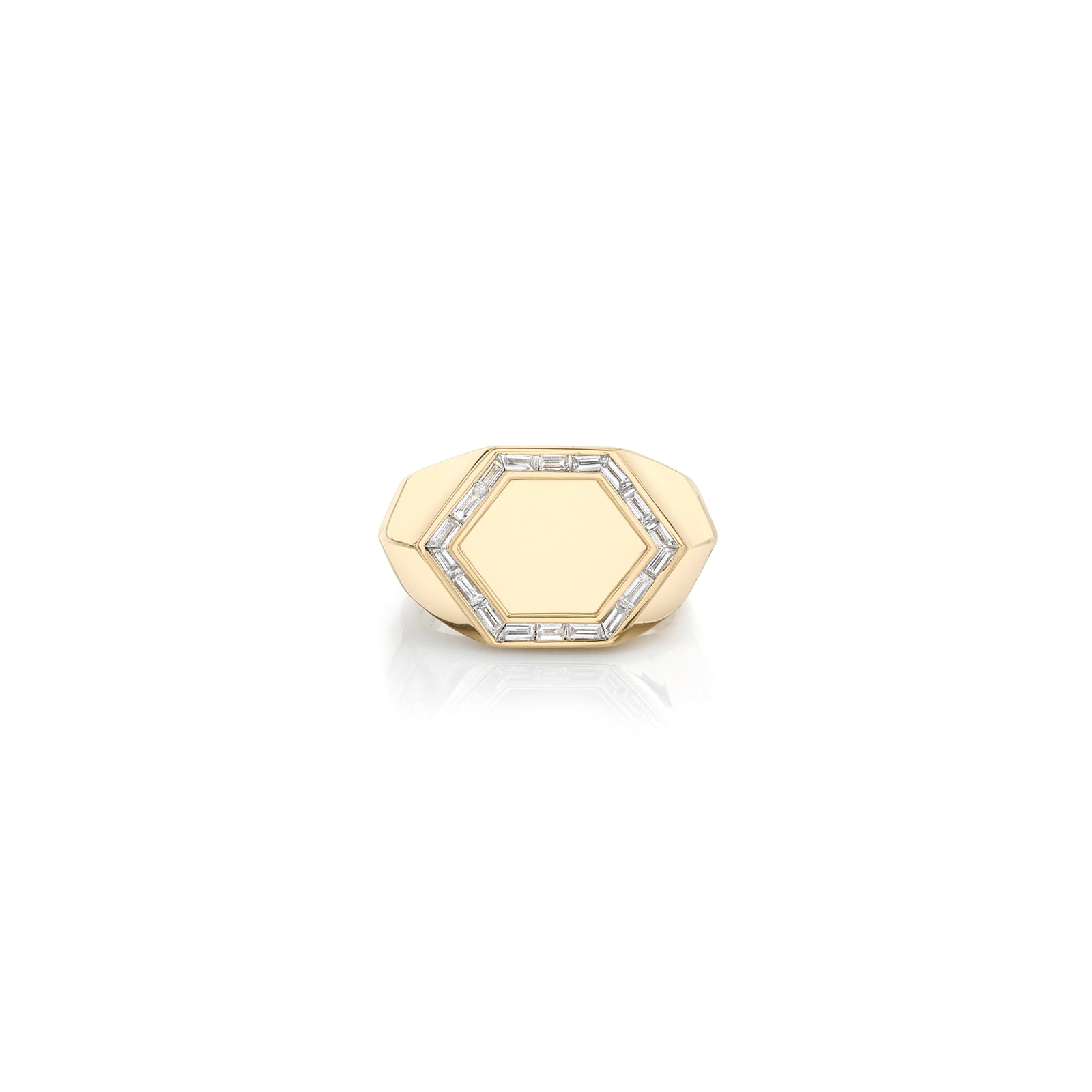 Large Baguette Hexagon Signet Ring