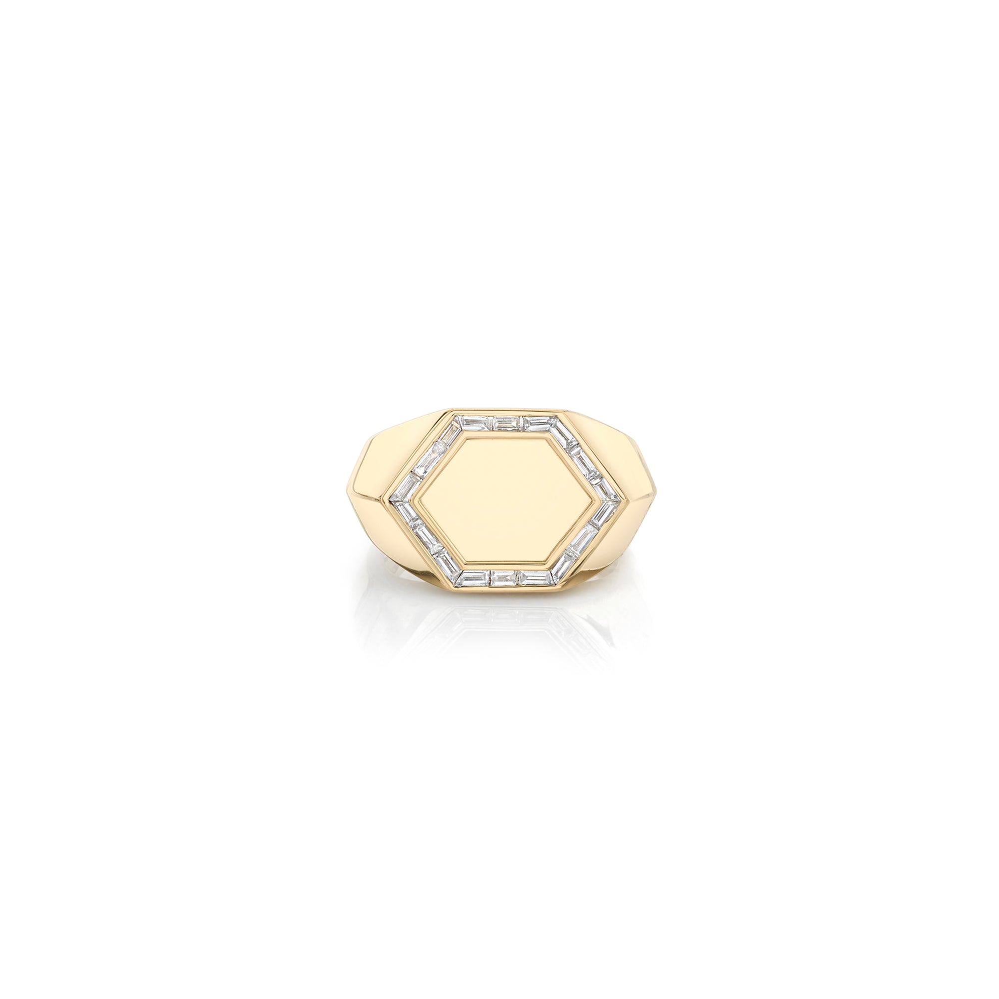 Baguette Hexagon Signet Ring