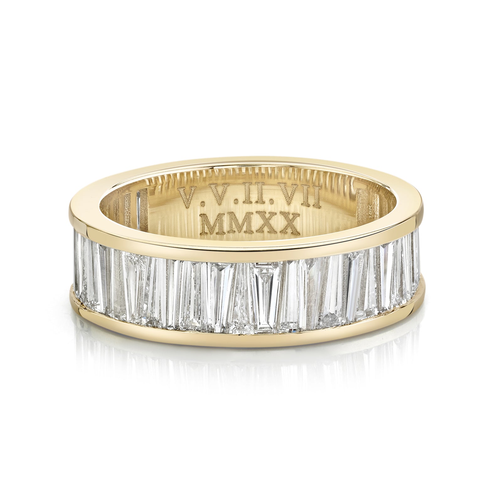 Alternating Tapered Baguette Half Eternity Band