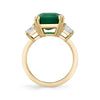 Emerald Cut Emerald Ring with  Side Stones