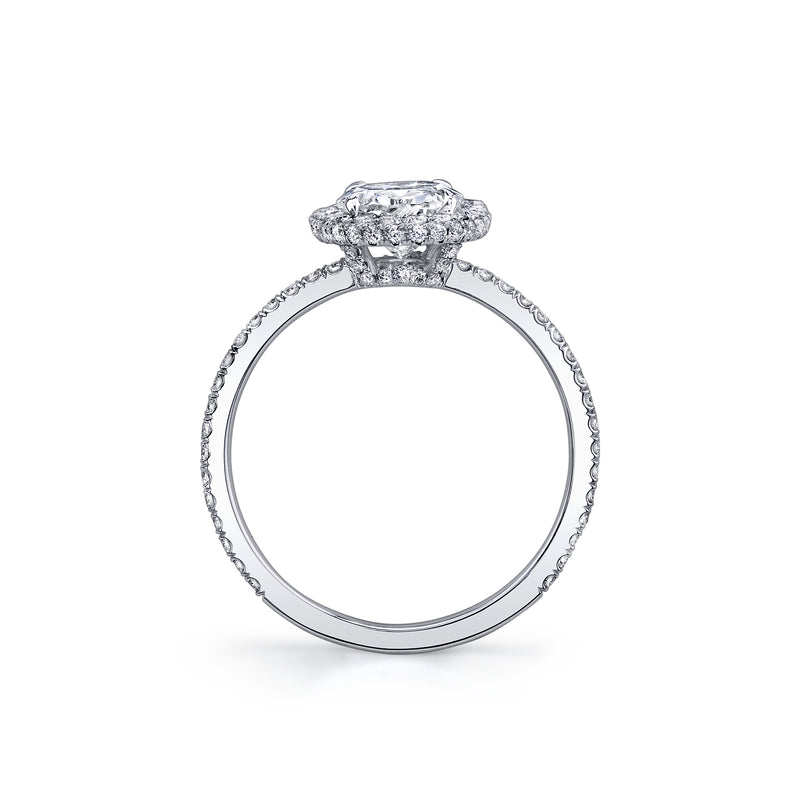 Oval Diamond with Pave Halo and Band
